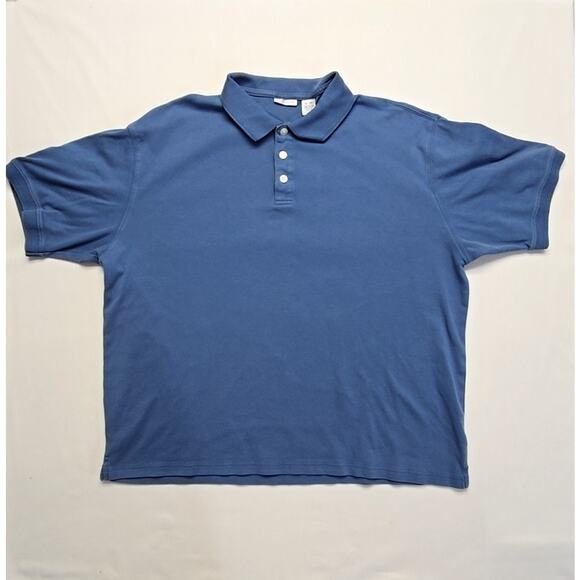 Vintage Van Heusen Classic Polo Shirt XL Blue Short Sleeve Casual Shirt 2000s - Picture 1 of 9